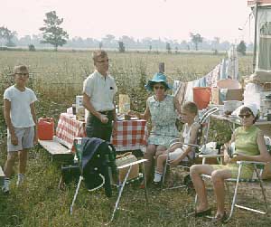 Camping on vacation to Montreal World's Fair, August 1967